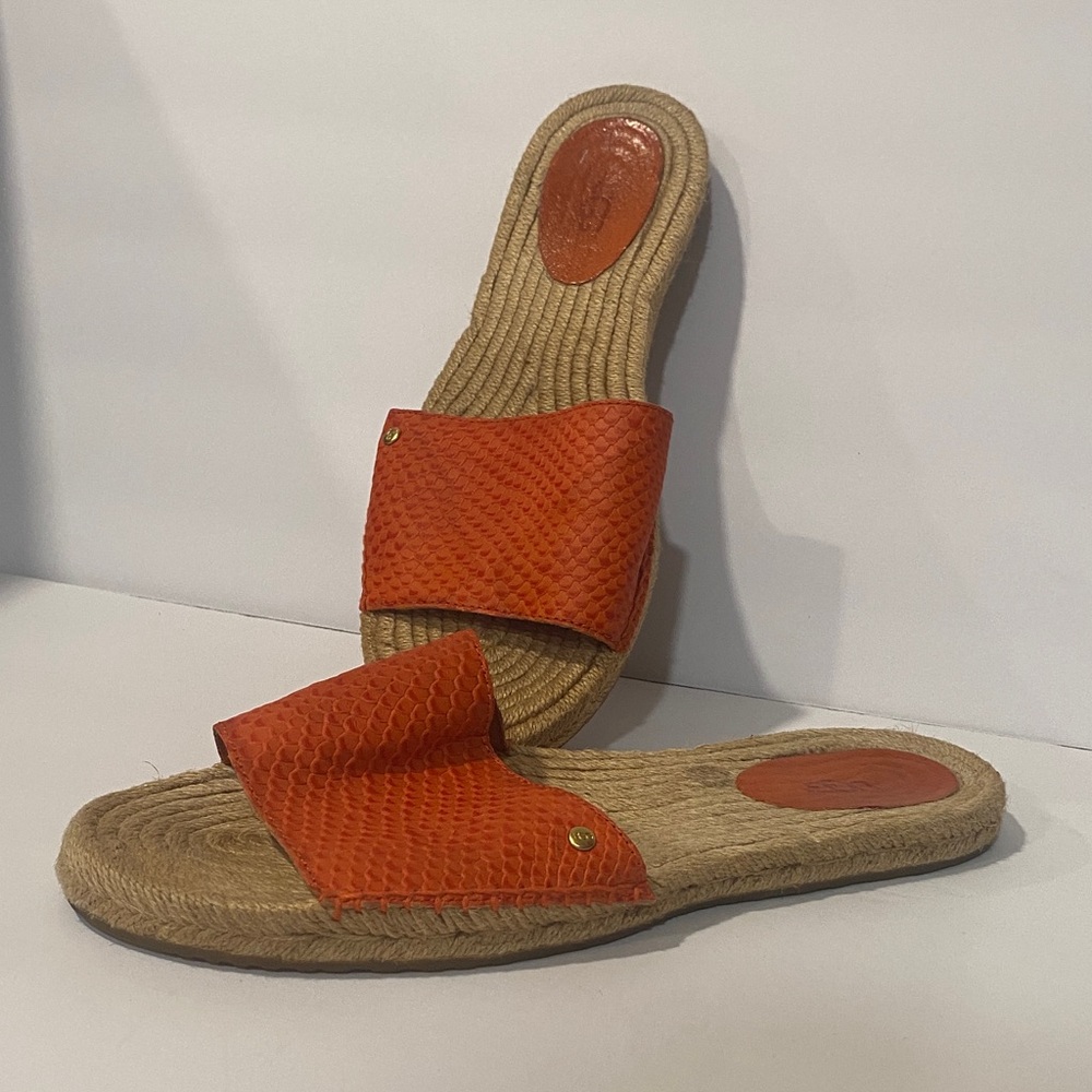 UGG Women's Vibrant Orange Espadrille Slides